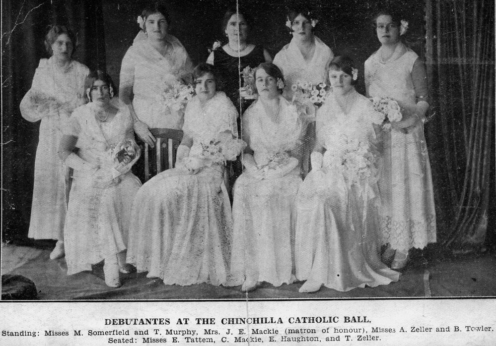 Debutantes at the Chinchilla Catholic Ball, 1931