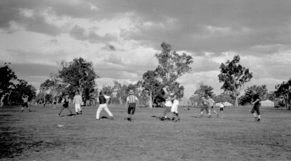 Football game, Chinchilla, circa 1908