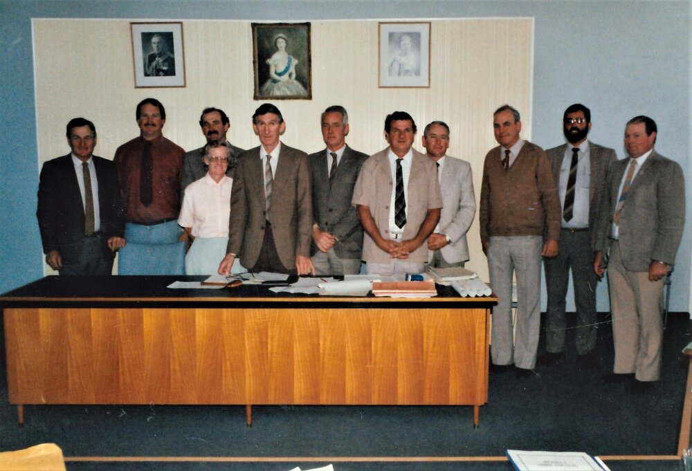 Councillor group photograph, Murilla Shire Council, 1985-1988