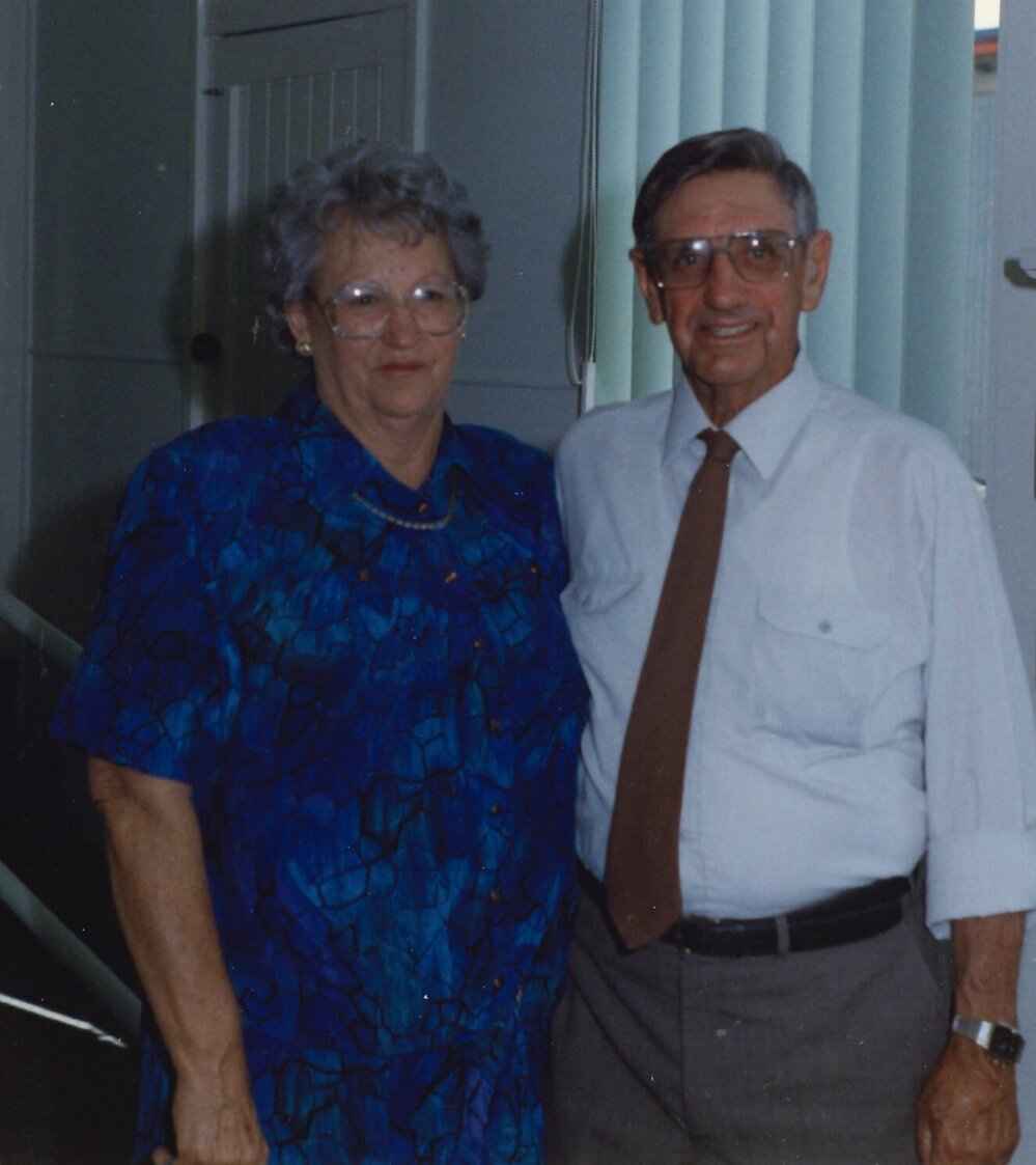 Chairman Don Whiteman &amp; Mrs Betty Whiteman at the opening of Meandarra Library, 1993