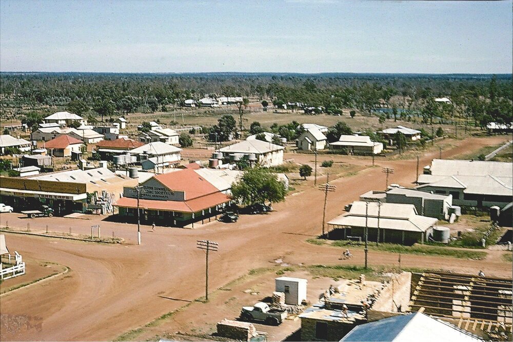 Aerial view of Tara, circa 1958