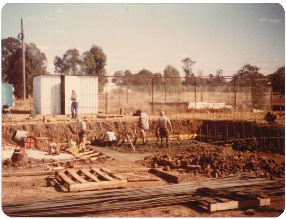 Meandarra State School pool under construction, 1982