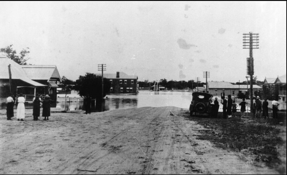 Heeney Street in flood, Chinchilla, 1921