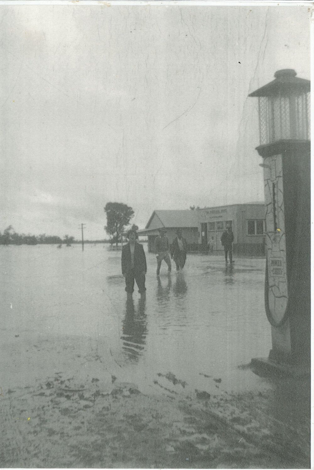 Flooded street, Meandarra, 1956