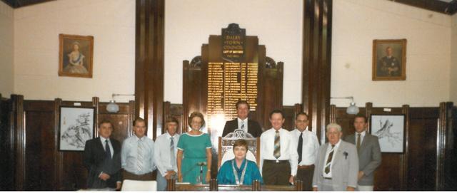 Councillor group photograph, Dalby Town Council, circa 1982