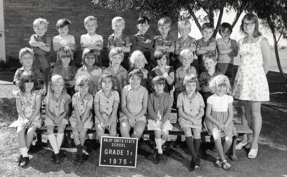 Students in Grade 1C at Dalby South State School, 1975