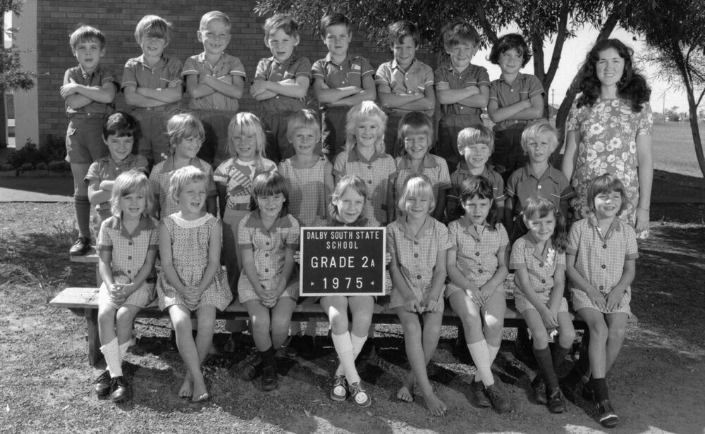 Students in Grade 2A at Dalby South State School, 1975