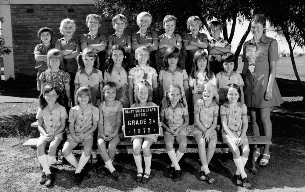 Students in Grade 3A at Dalby South State School, 1975