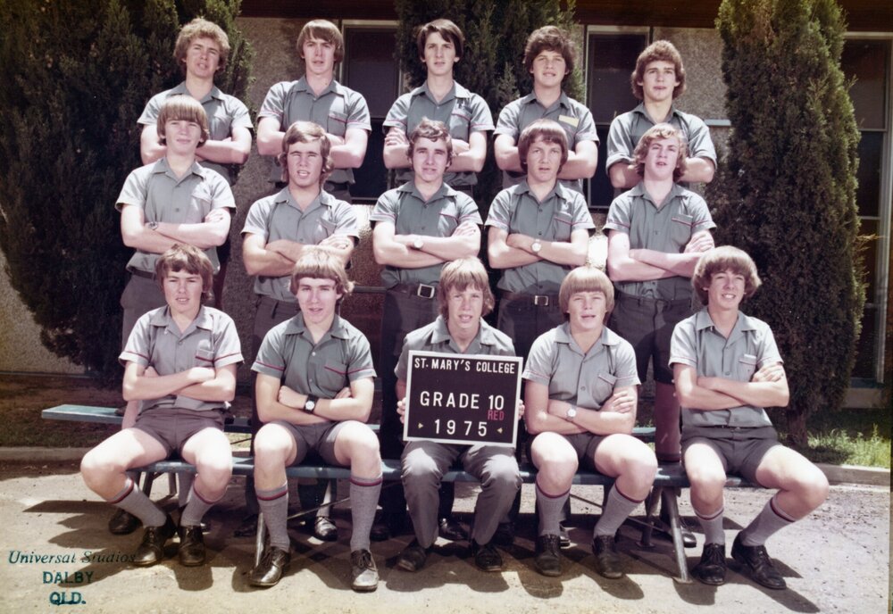 Students in Grade 10 Red at St. Mary's College, Dalby, 1975