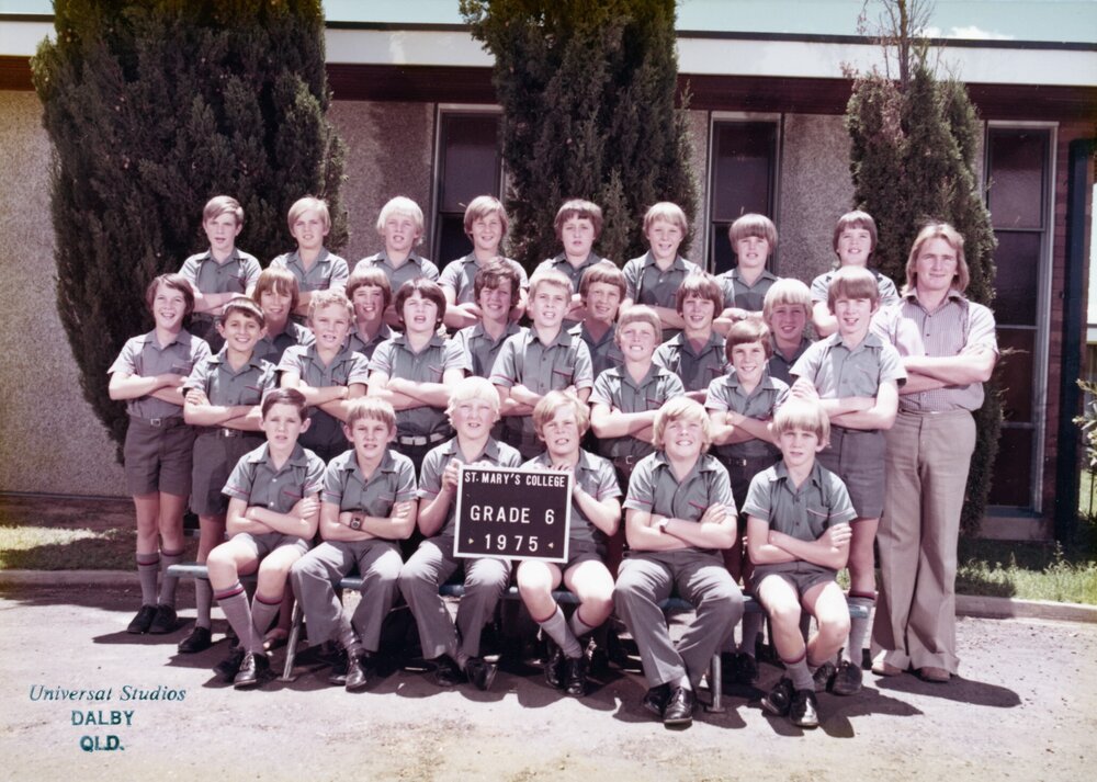 Students in Grade 6 at St. Mary's College, Dalby, 1975