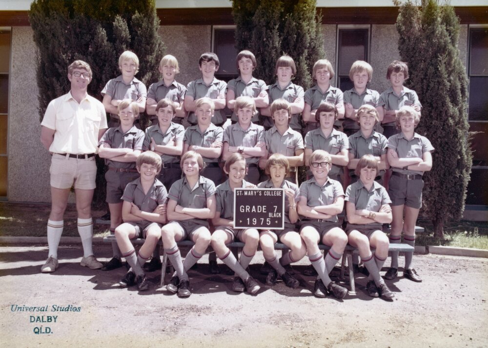 Students in Grade 7 Black at St. Mary's College, Dalby, 1975