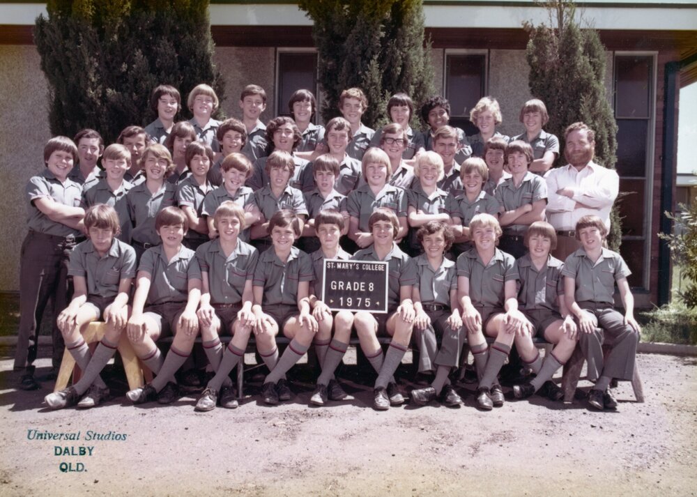 Students in Grade 8 at St. Mary's College, Dalby, 1975