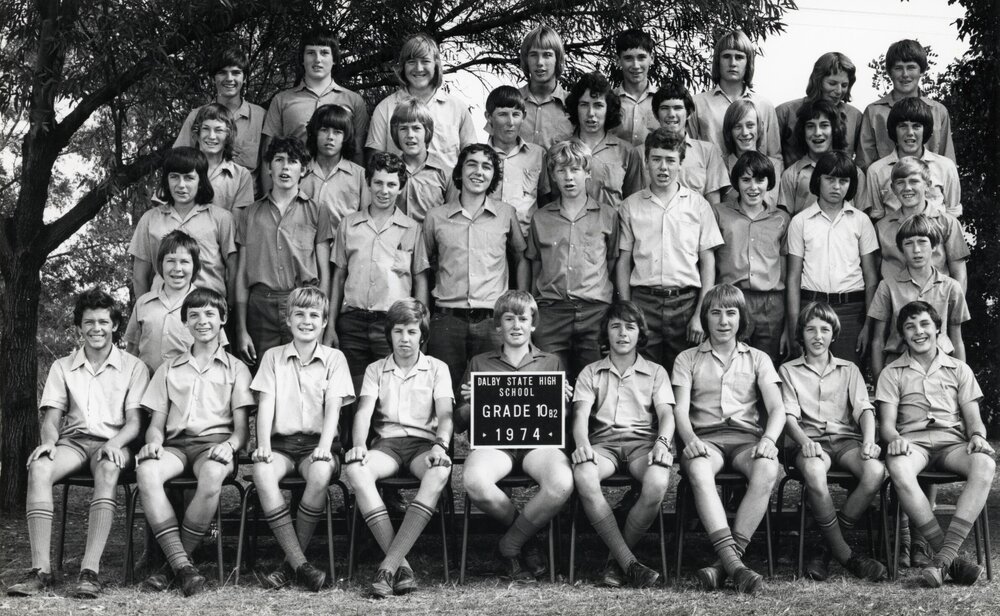 Students in Grade 10B2 at Dalby State High School, 1974