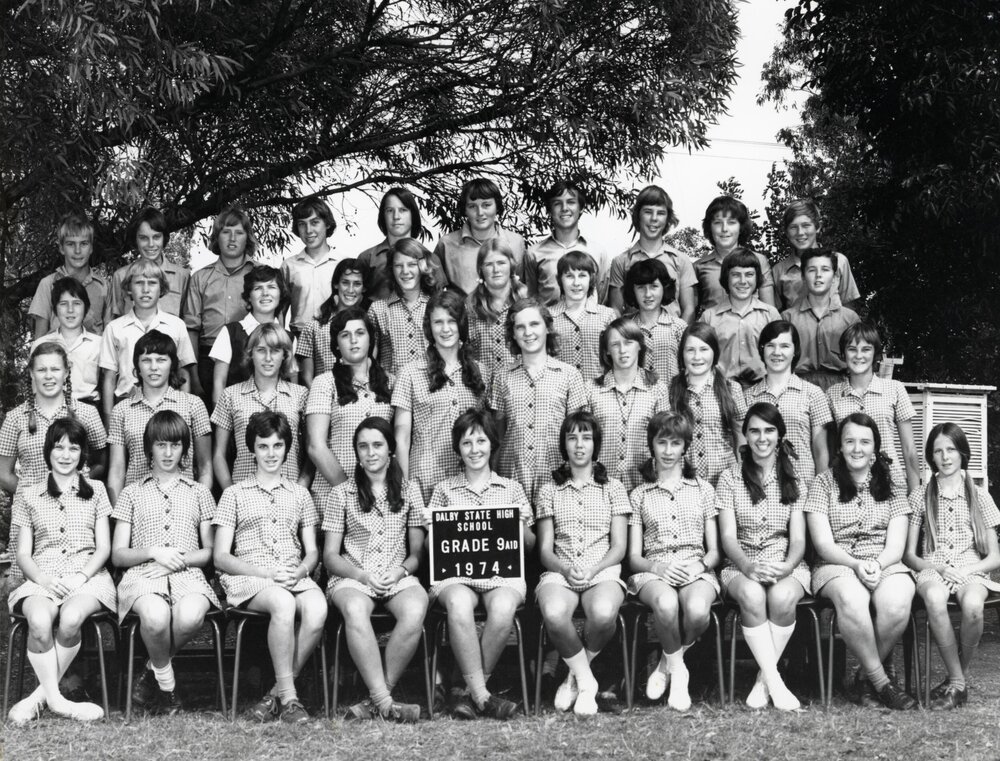 Students in Grade 9A1D at Dalby State High School, 1974