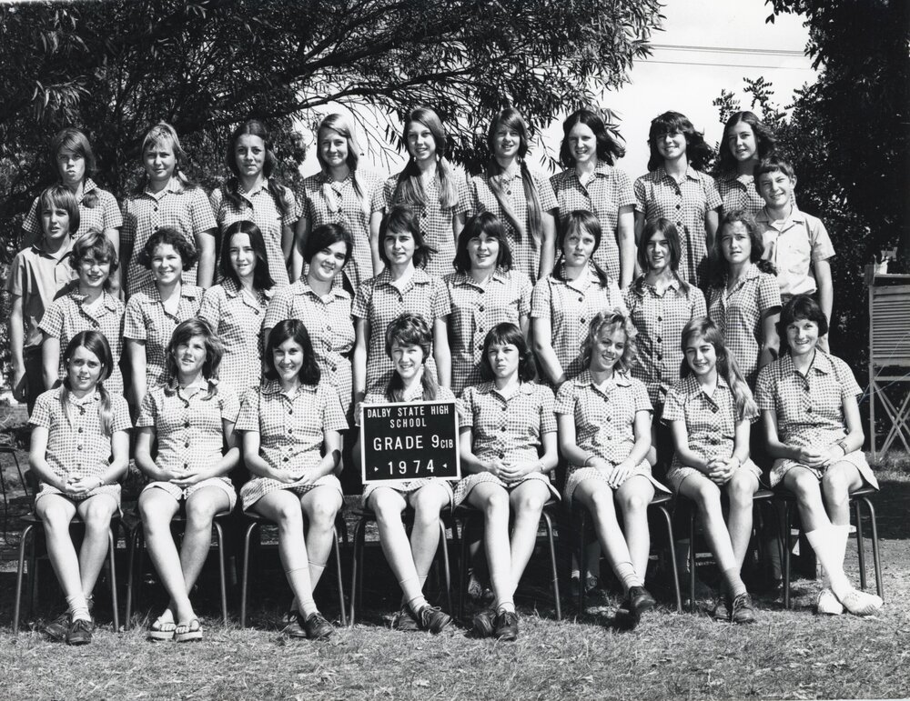 Students in Grade 9C1B at Dalby State High School, 1974