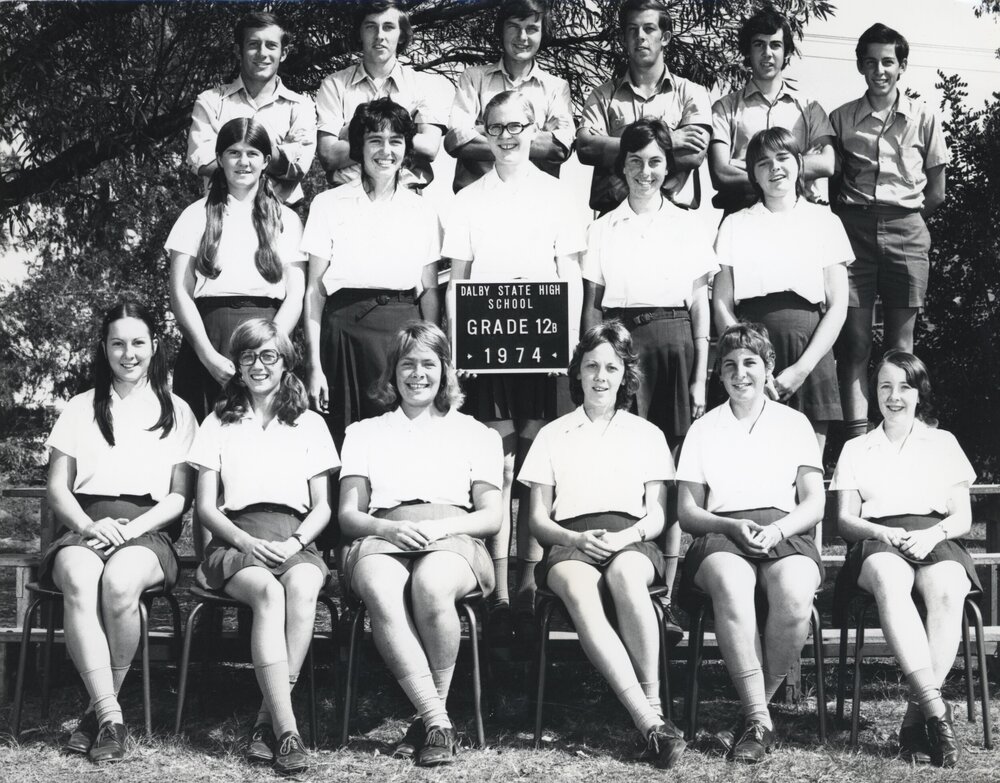 Students in Grade 12B at Dalby State High School, 1974