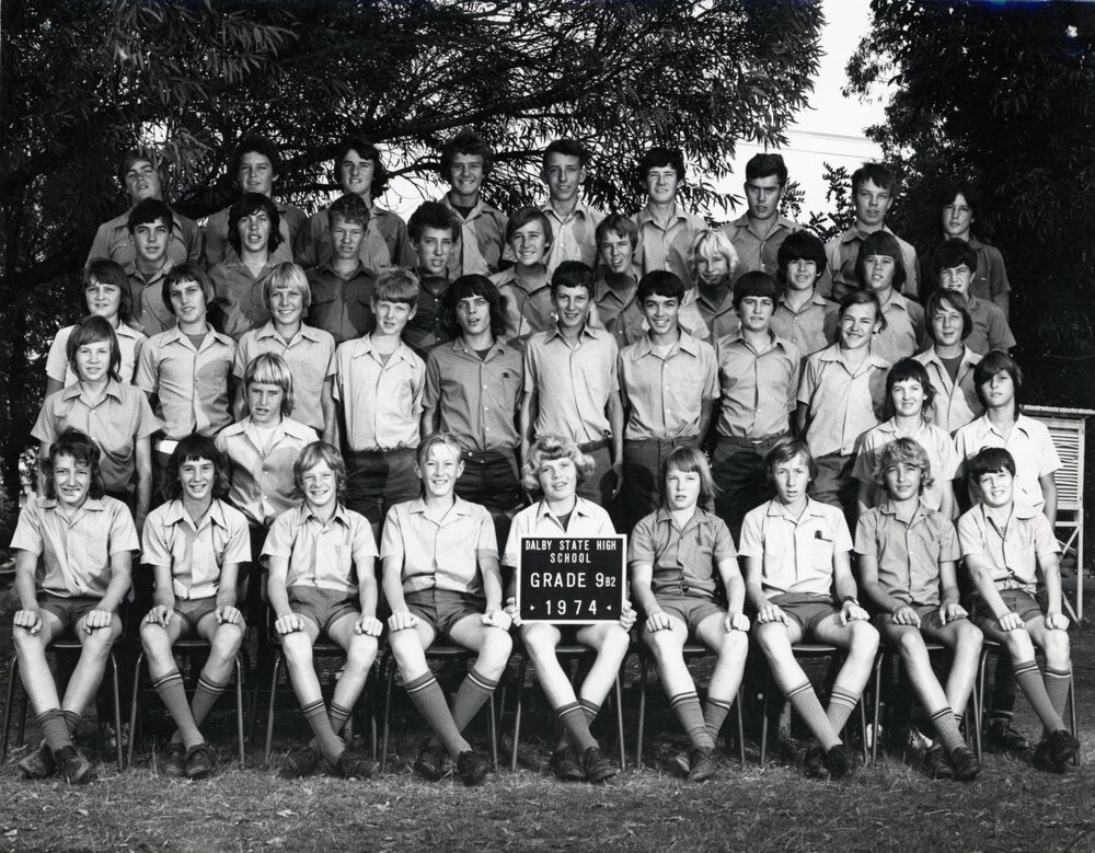 Students in Grade 9B2 at Dalby State High School, 1974