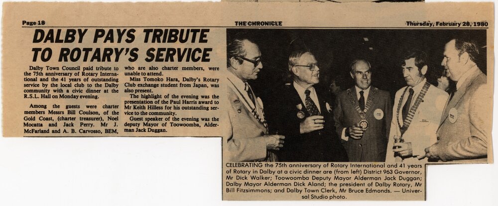 Rotary Club Civic Dinner, Dalby, 1980