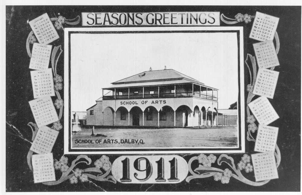 Christmas card &amp; 1911 calendar, Dalby, 1910