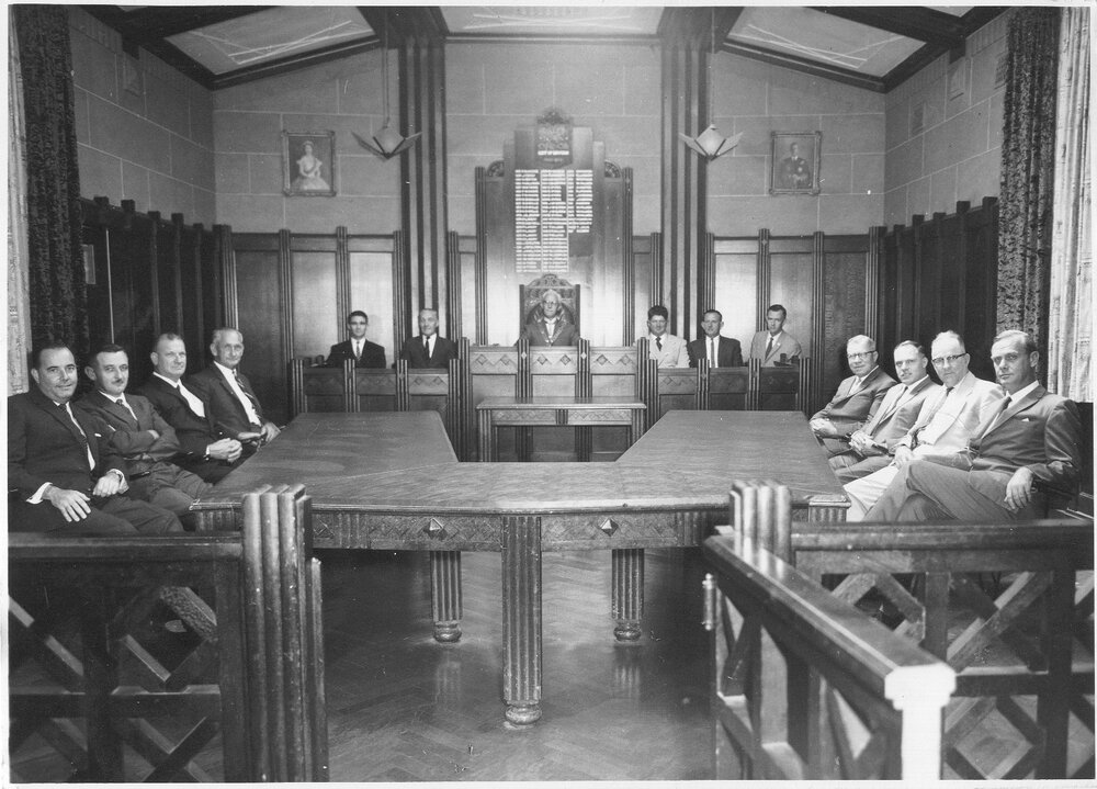 Dalby Town Council councillor group photograph, circa 1952