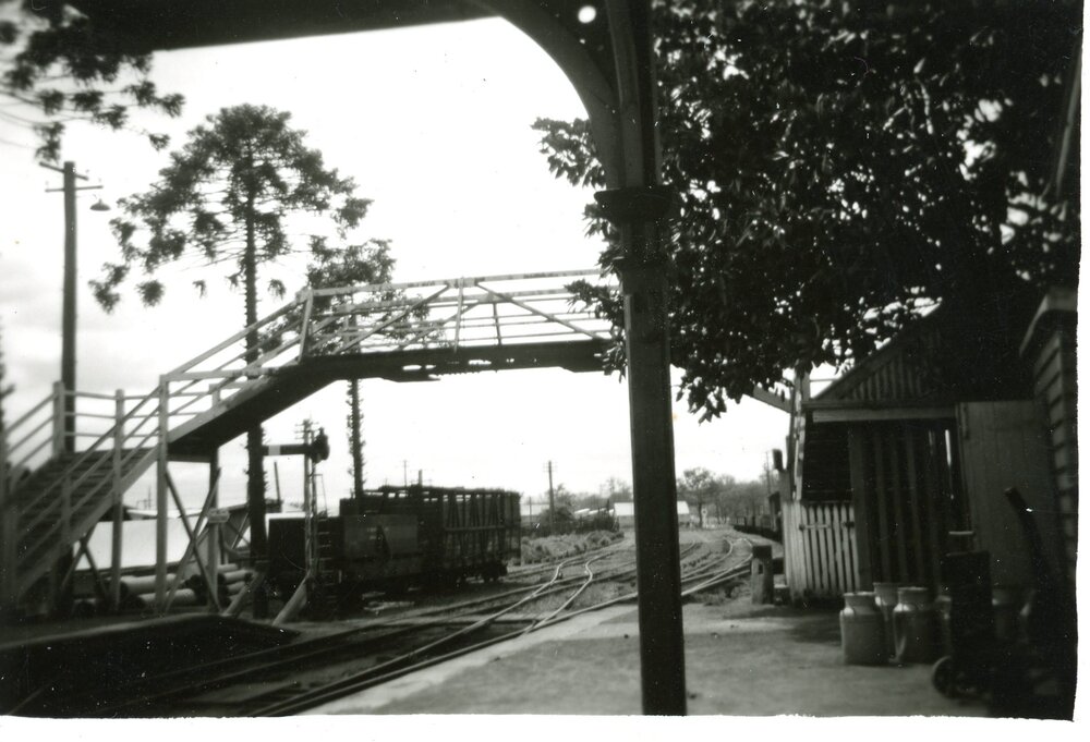 Dalby Railway Station pedestrian bridge, 1956
