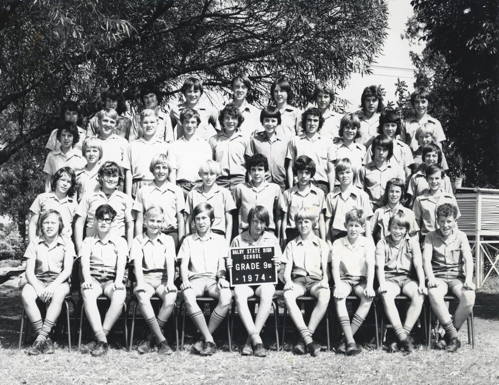 Students in Grade 9B1 at Dalby State High School, 1974