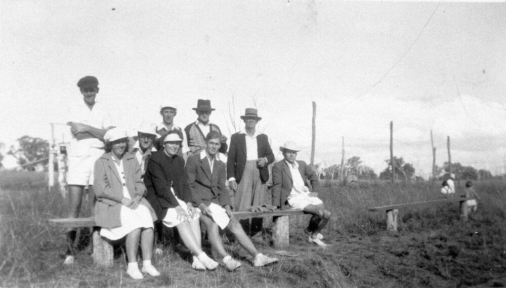 Group on a bench, no location, no date