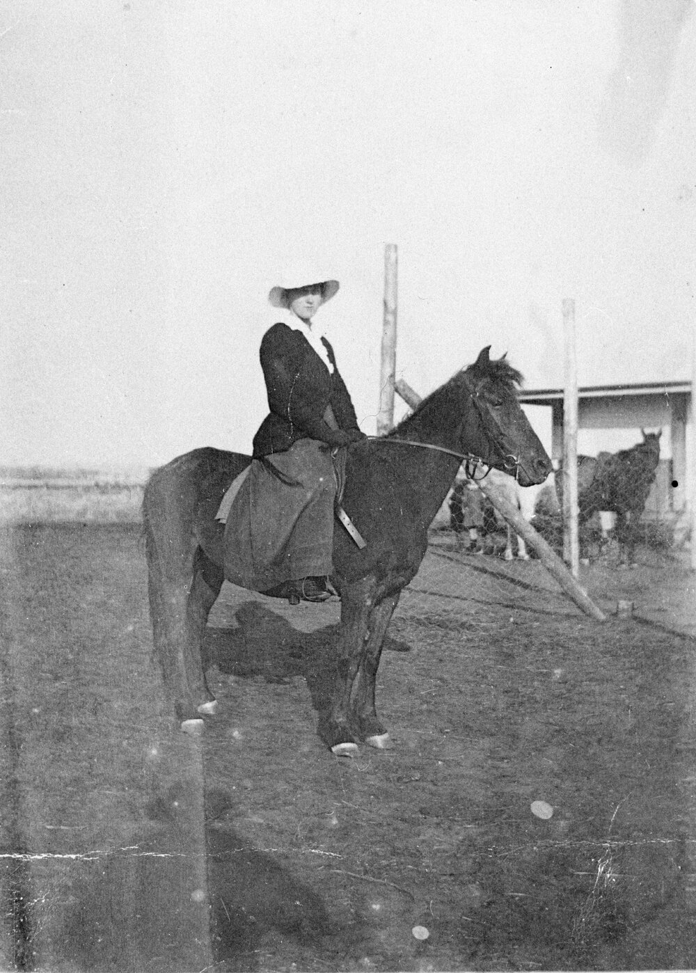 Woman on a horse, unknown location, no date