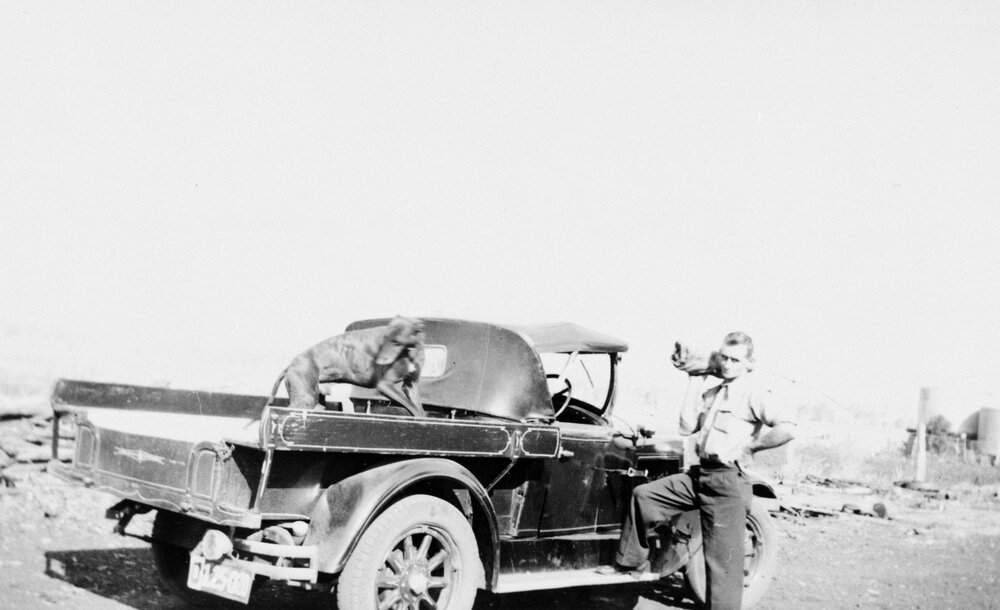 A man and his dog, no location, no date