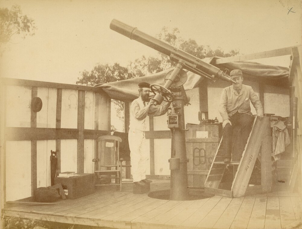 Cuthbert Peek with his Transit of Venus telescope at Jimbour Station, 1882 