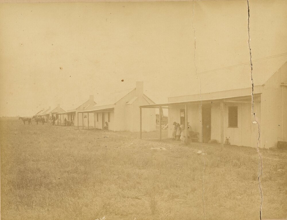 Worker's cottages at Jimbour Station, 1882