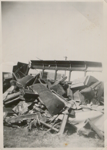 Aftermath of a motorbus crash, Dalby, 1939