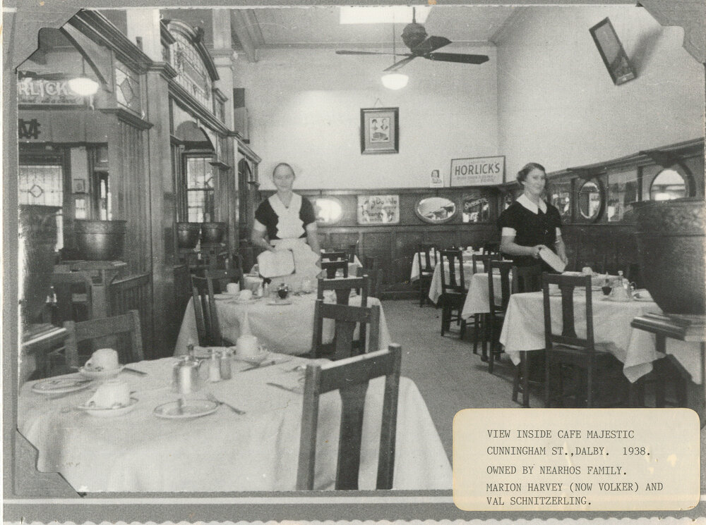 Inside Cafe Majestic, Dalby, 1938