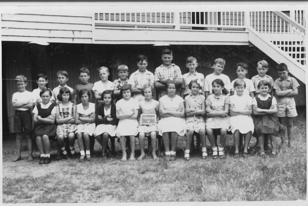 Students in Grade 5 at Miles State School, 1955