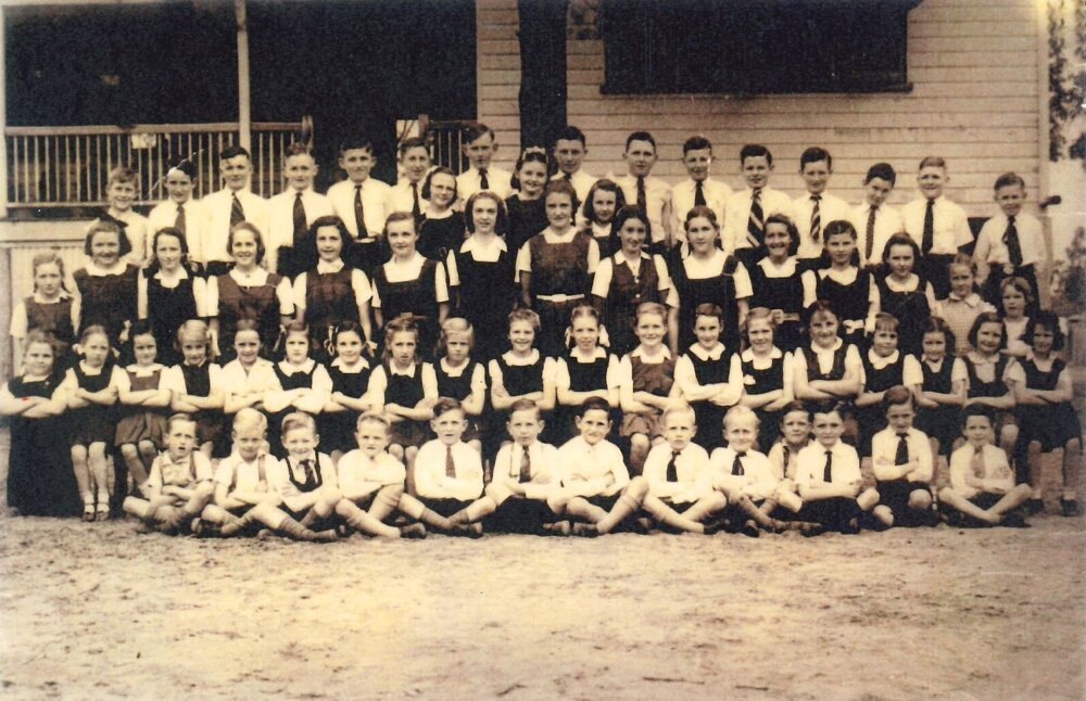 Students at Holy Cross Convent School, Miles, 1949-1950