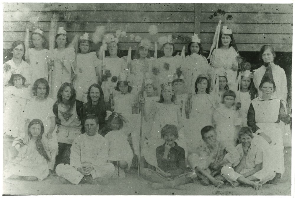 Miles State School children in costume, circa 1910