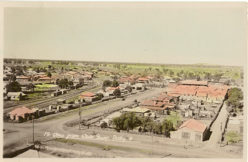 Aerial view of Dalby, circa 1937