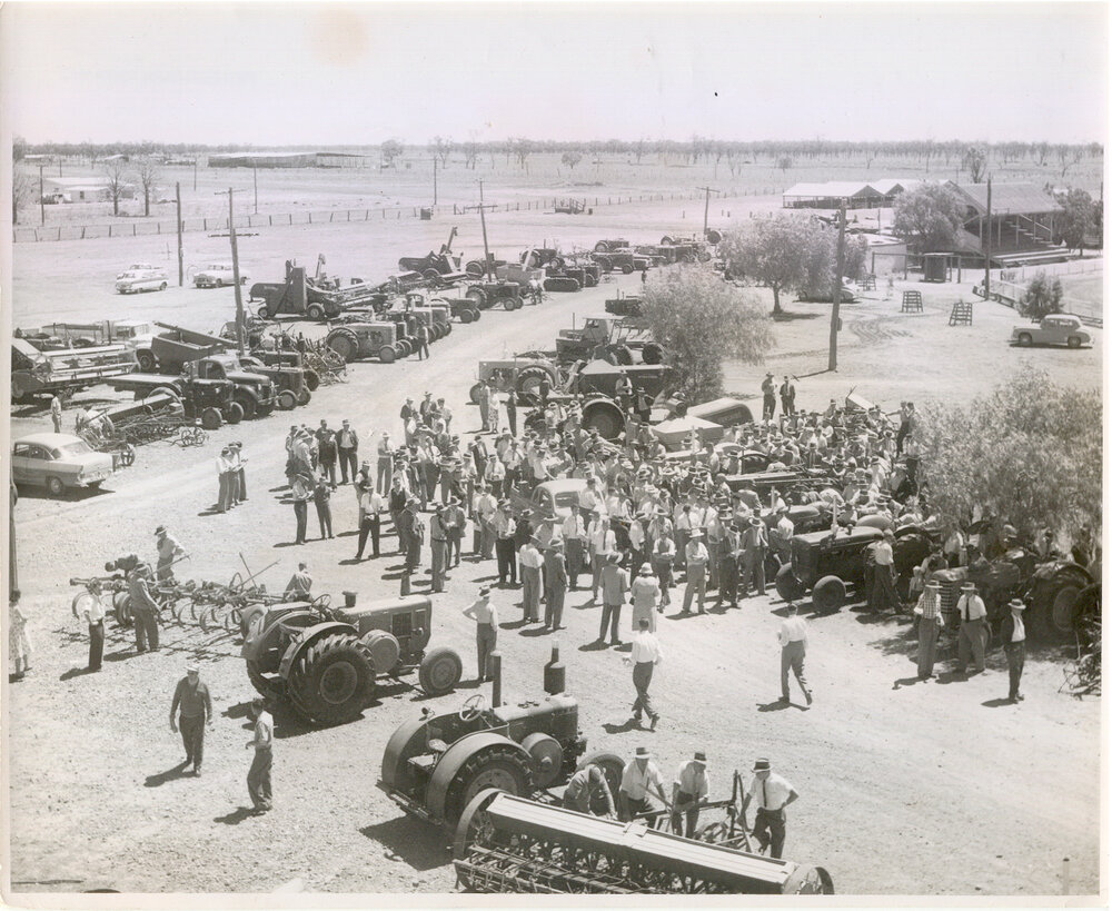 Machinery auction at Dalby Showgrounds, circa 1961