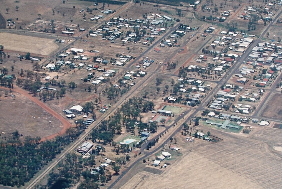 Aerial view of Jandowae, circa 1980s