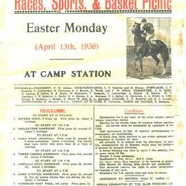 Three Creeks Sports Club flyer, Undulla, 1936