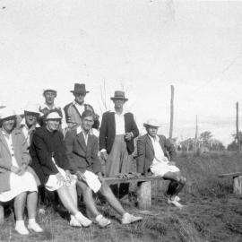 Group on a bench, no location, no date