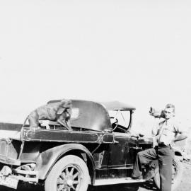 A man and his dog, no location, no date