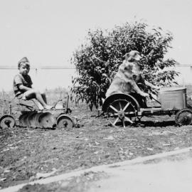 Boy & dog, unknown location, no date