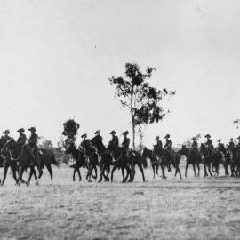 Jandowae Troop of the 11th Light Horse Regiment moving off in formation, 1929