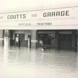 Flooding at Coutts Garage, Dalby, 1954