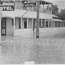Major flooding at the Albion Hotel, Dalby, 1954